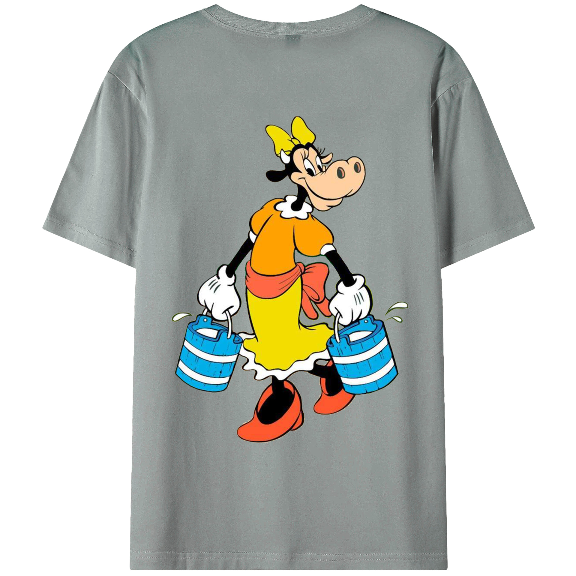 ミッキーマウス Mickey Mouse 綿100％ メンズ半袖Tシャツ（バックプリント） 通気性